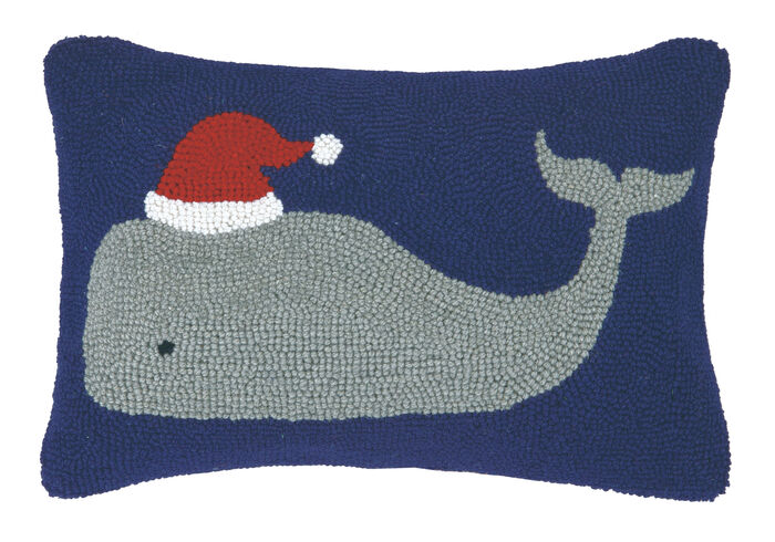 Christmas Whale Hook Pillow – Coastal Style Gifts