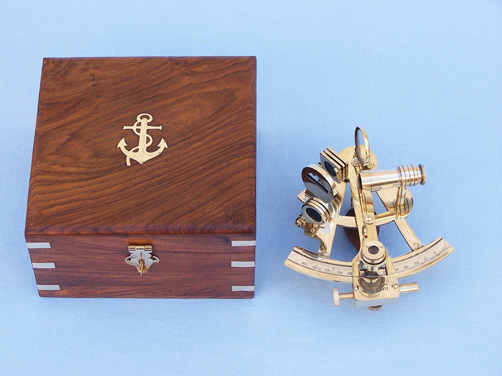 Buy Solid Brass Admiral's Sundial Compass w/ Rosewood Box 4in - Nautical  Decor