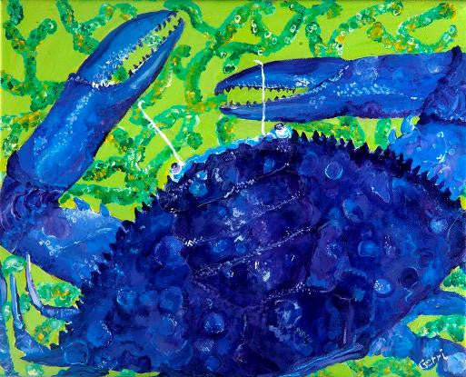 Blue Crab Canvas Floor Mat