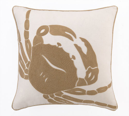 Crab Embroidered Pillow