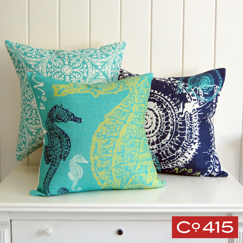 Tin Ceiling Pillow - Aqua