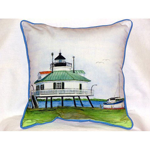 Betsy Drake Hooper Straight Lighthouse Pillow- Indoor/Outdoor