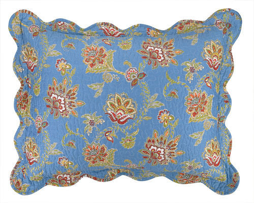 Jacobean Blue Quilt Sham