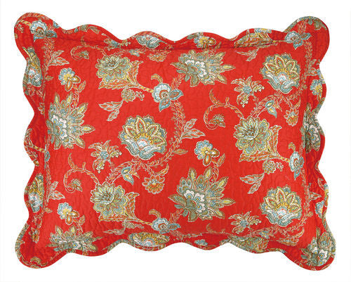 Jacobean Red Quilt Sham