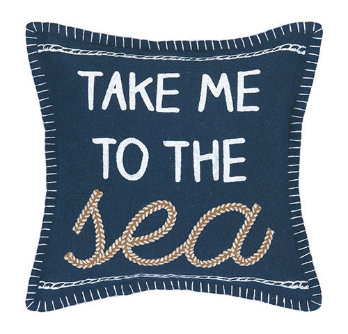 Take Me To The Sea Embroidered Pillow