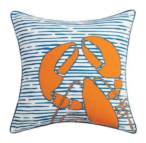 Waterline Lobster Printed Pillow