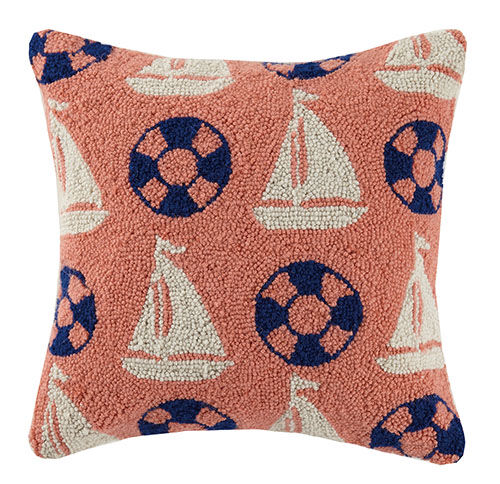 Sailboat Preserver Repeat Hook Pillow