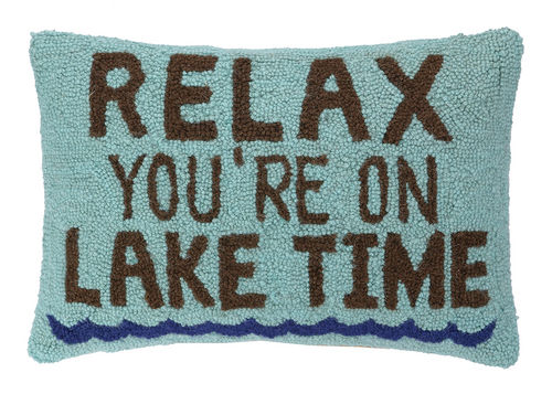 Relax Lake Time Hook Pillow