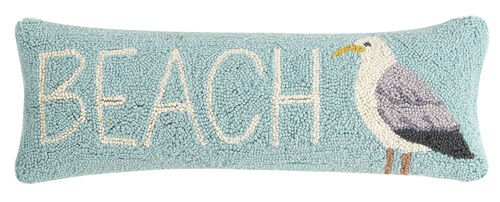Beach and Seagull Hook Pillow