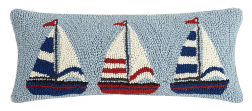 Sailboat Trio Hook Pillow – Coastal Style Gifts