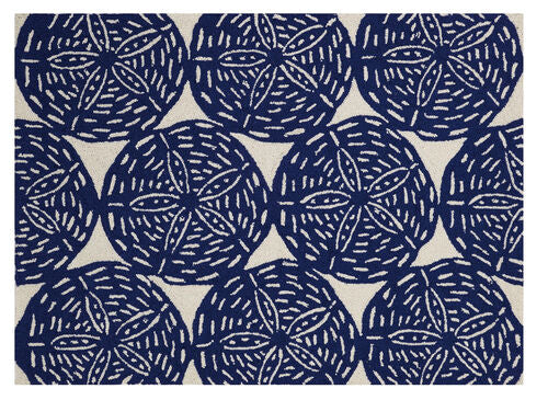 Sand Dollar Navy Hook Rug