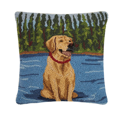 Lab Sit on the Lake Hook Pillow