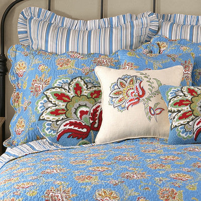 Jacobean Blue Quilt Sham