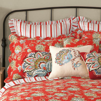 Jacobean Red Quilt Sham