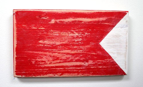 Nautical Wood Signal Flag- B (Bravo)