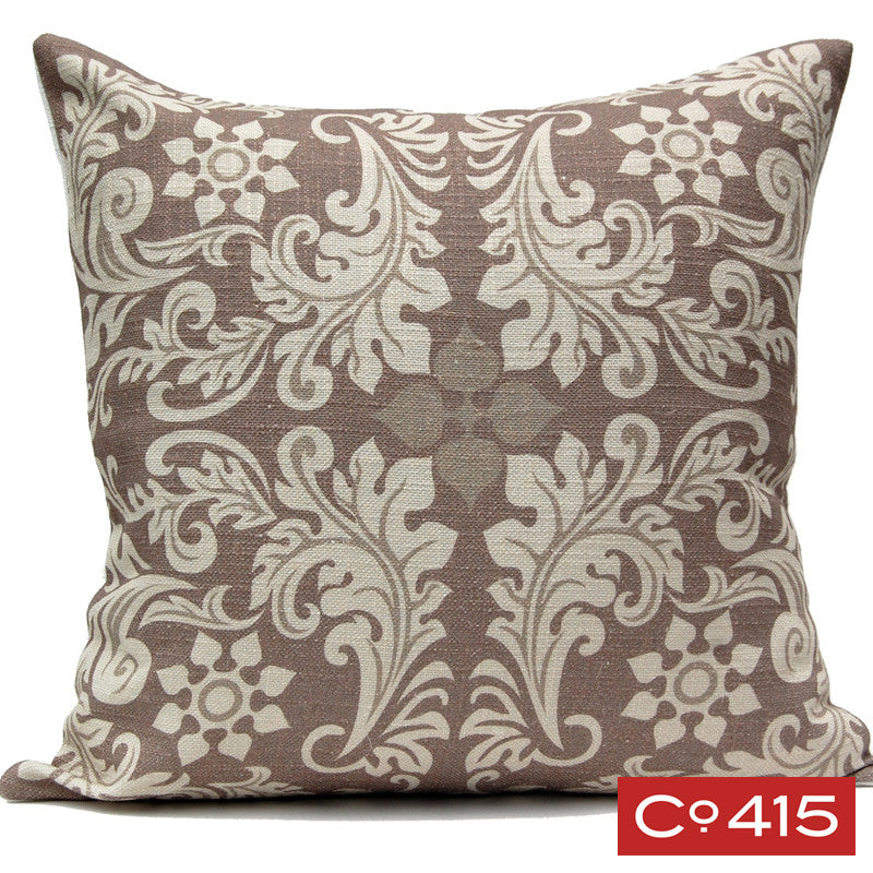 Leaf Square Pillow - Chocolate