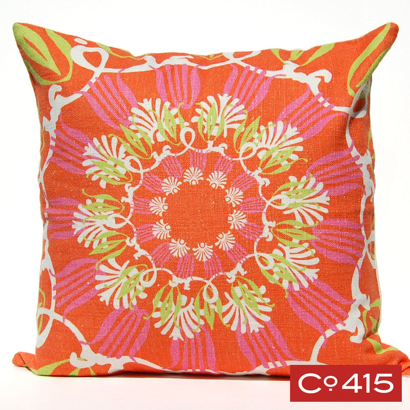 Scroll Suzani Pillow - Tropical