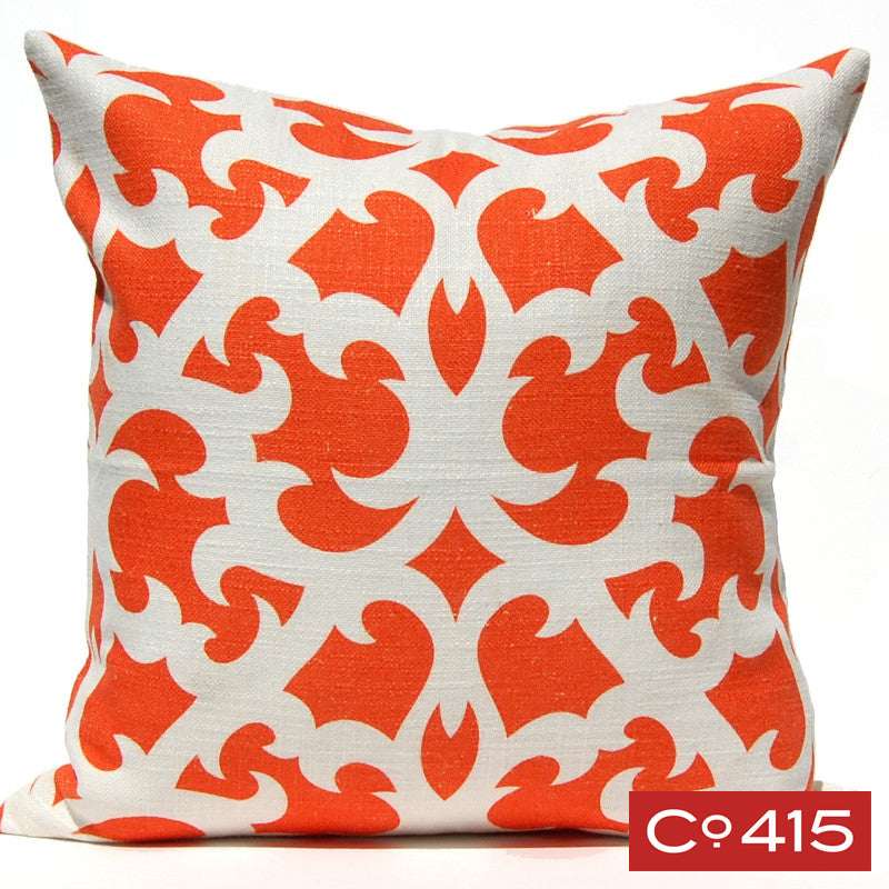 Open Trellis Pillow - Orange
