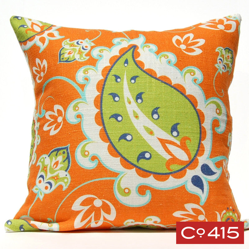Paisley Pillow - Orange