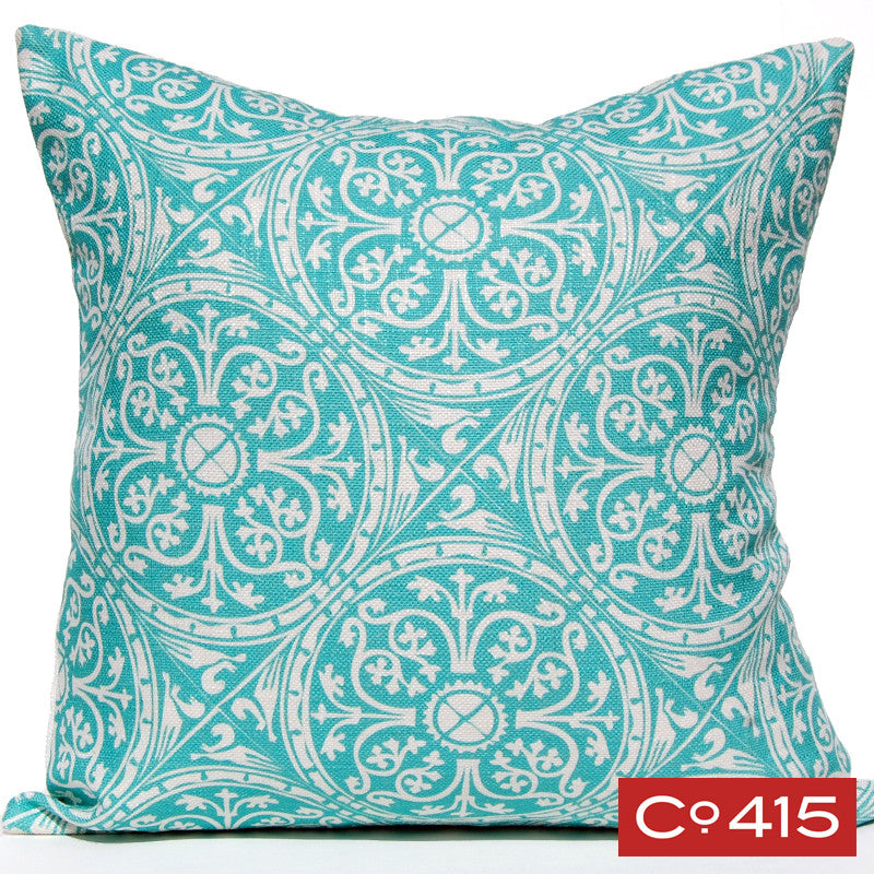 Tin Ceiling Pillow - Aqua