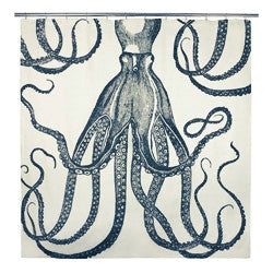 Octopus Shower Curtain - Ink Color