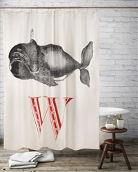 W Whale Shower Curtain