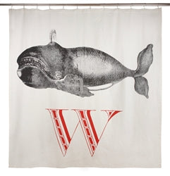 W Whale Shower Curtain