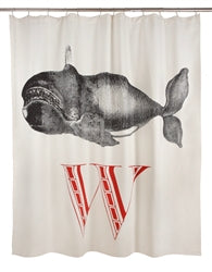 W Whale Shower Curtain