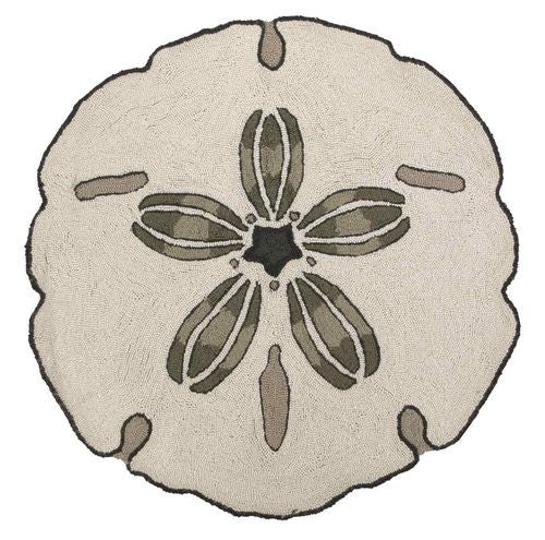 Sand Dollar Shaped Hook Rug- Accent