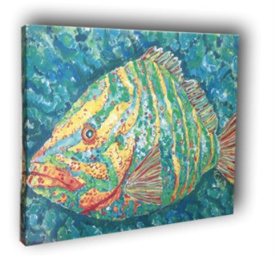 Striped Grouper Canvas Wall Art