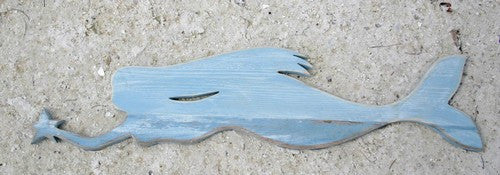 Swimming Wooden Mermaid Plaque- Blue