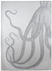 Octopus Alpaca Throw Blanket Light Grey