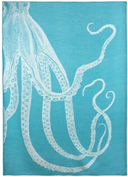 Octopus Alpaca Throw Blanket - Aqua