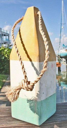 Buoy 12H - Yellow/White/Aqua – Coastal Style Gifts