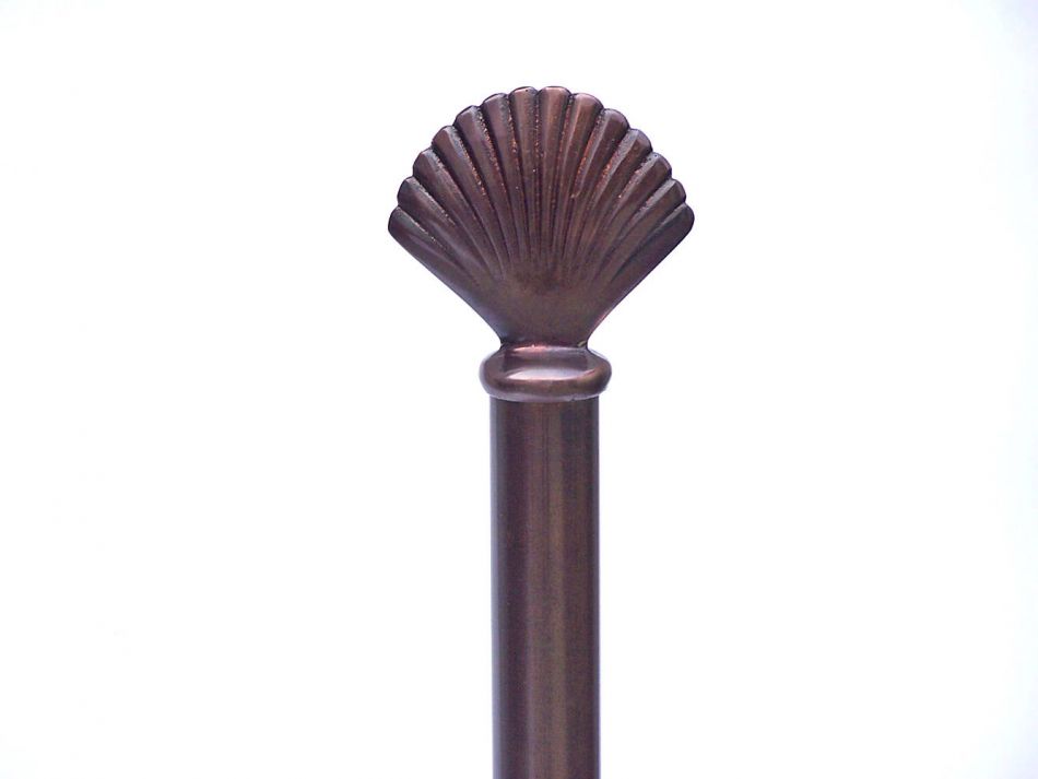 Antique Copper Sea Shell Extra Toilet Paper Stand 16"