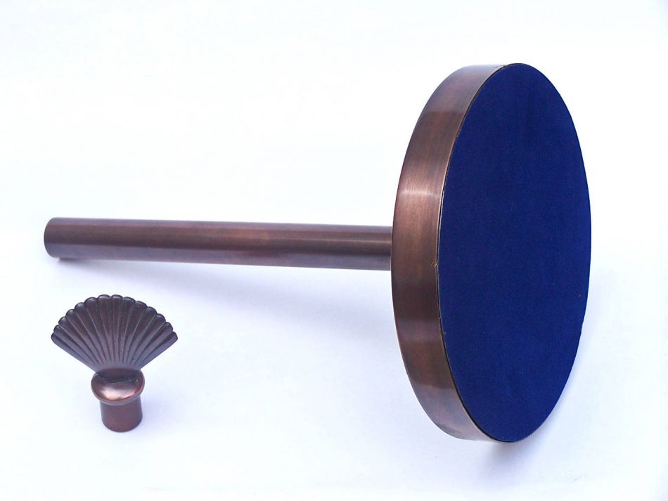 Antique Copper Sea Shell Extra Toilet Paper Stand 16"