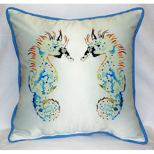 Betsy's Seahorses Pillow- Indoor/Outdoor