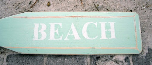 Paddle Wood w/Rope 5'5"L - White/Aqua "BEACH"