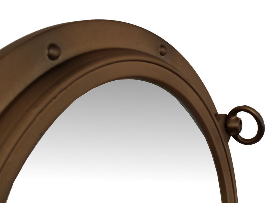 Bronzed Porthole Mirror 17"