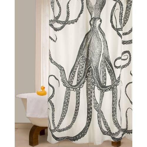 Octopus Shower Curtain - Charcoal