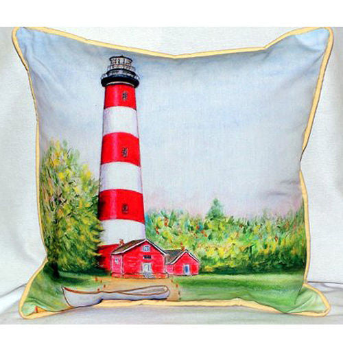 Betsy Drake Chincoteauge Lighthouse Pillow- Indoor/Outdoor