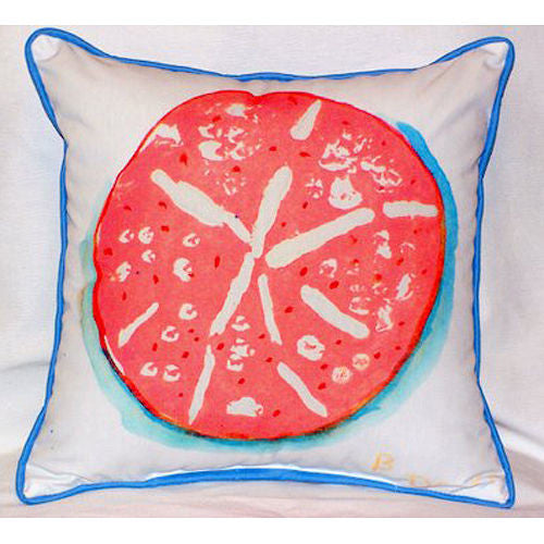 Betsy Drake Coral Sand Dollar Pillow- Indoor/Outdoor
