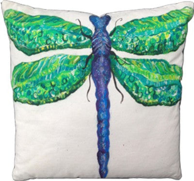 Dragonfly B Cotton Canvas Pillow- Indoor/Outdoor- Oversized