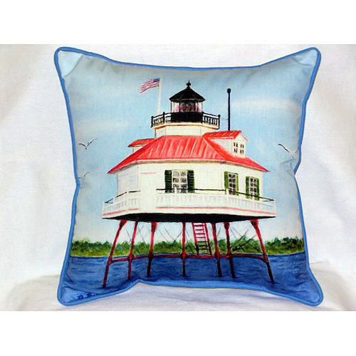 Betsy Drake Drum Point Lighthouse Pillow- Indoor/Outdoor