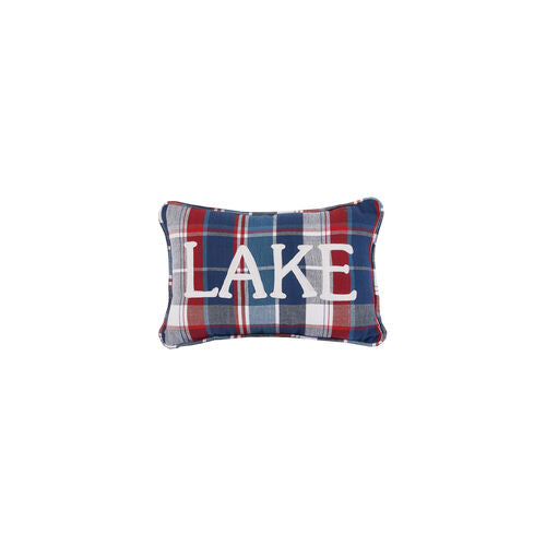 Picnic Plaid Lake Embroidered Pillow