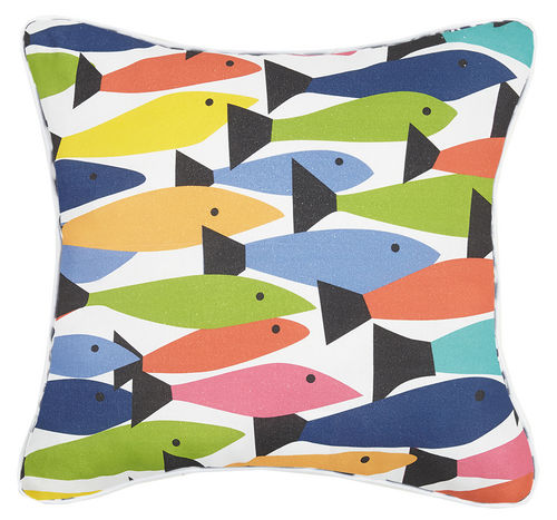 Fish School Printed Pillow