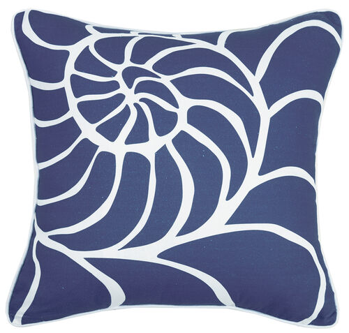 Navy Nautilus Printed Pillow