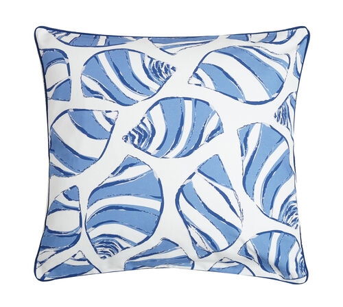 Periwinkle with Navy Piping Printed Pillow