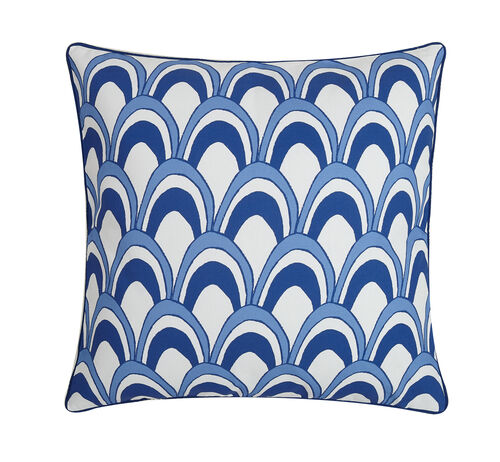 Scales with Navy Piping Printed Pillow