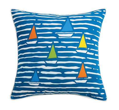 Waterline Boats Printed Pillow